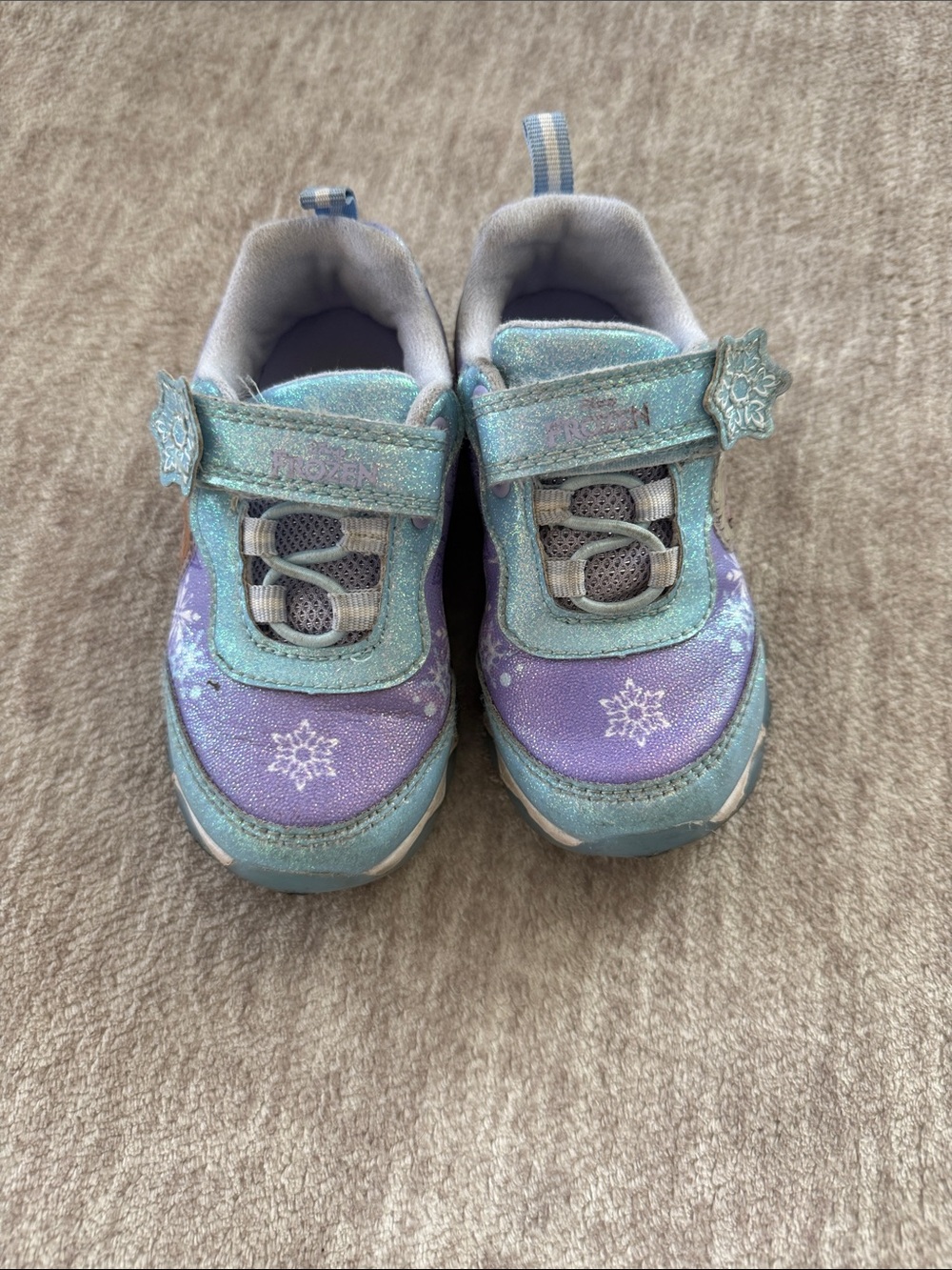 Kids Sparkle Frozen Sneakers in Light Blue & Purple